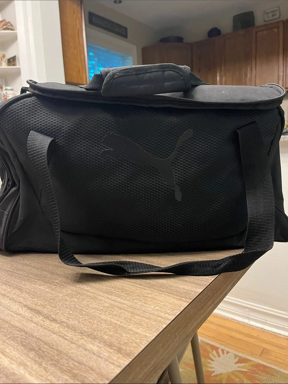 Puma Black Sport Duffel Bag with Bold Logo